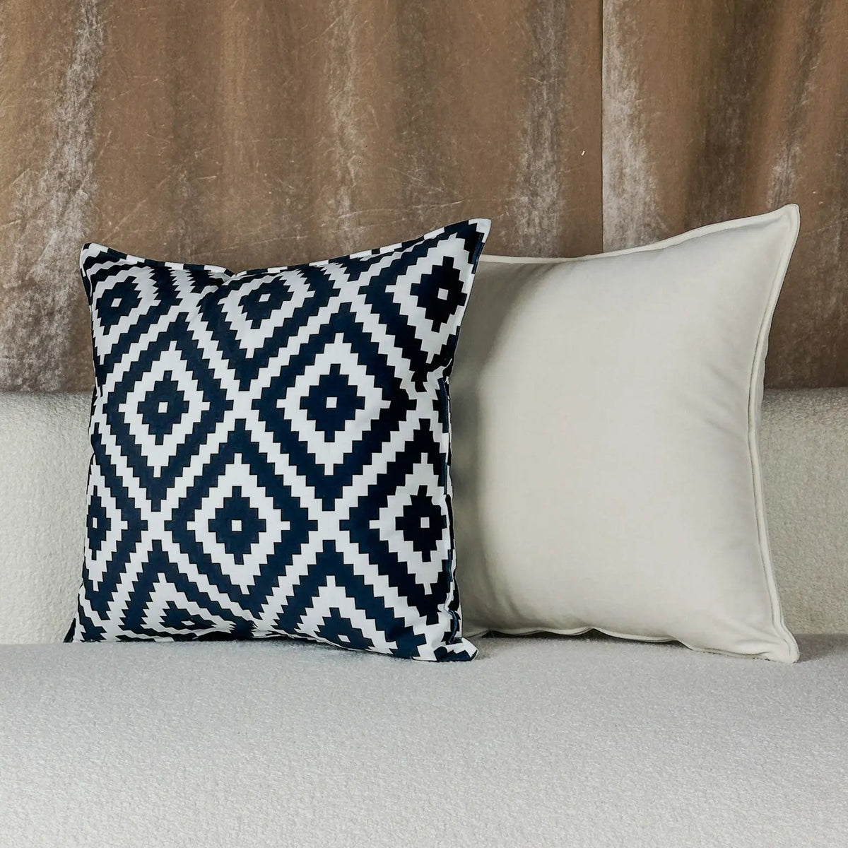 COUSSIN VELOUR IKAT BLEU