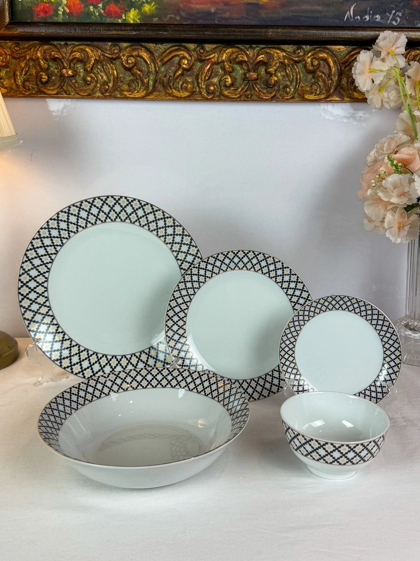 Service de table bordure OR - 25 pièces