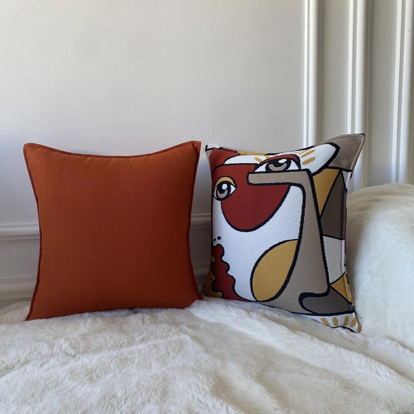 COUSSIN TOILE UNI ORANGE