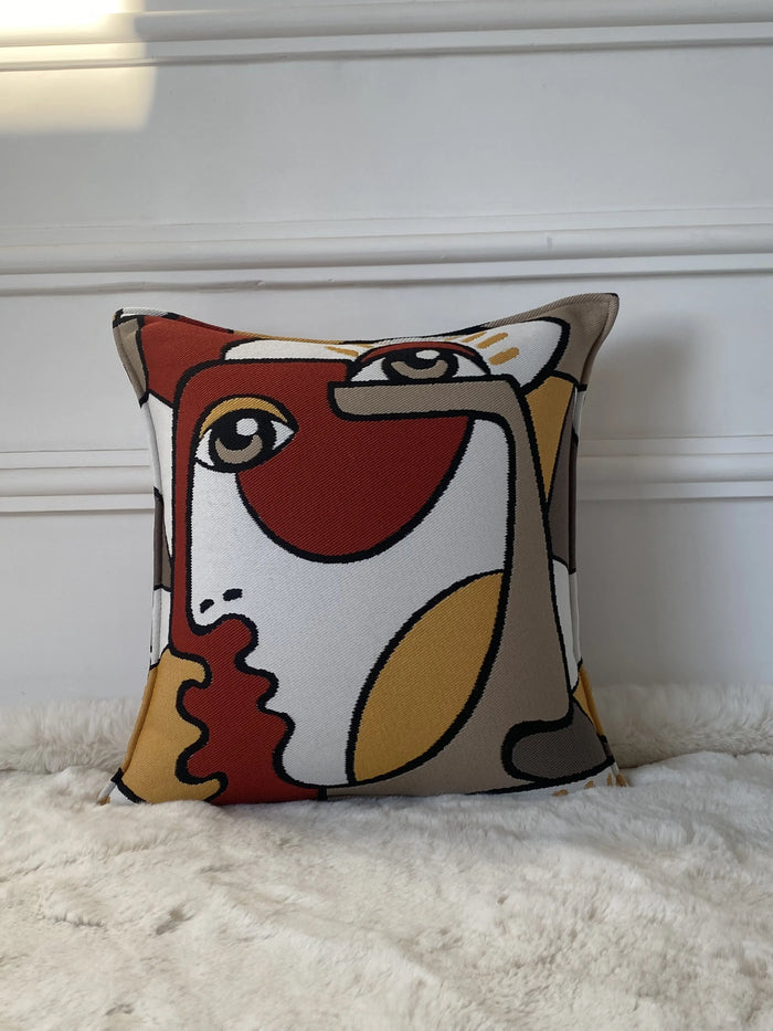 COUSSIN TOILE VISAGE ABSTRAIT