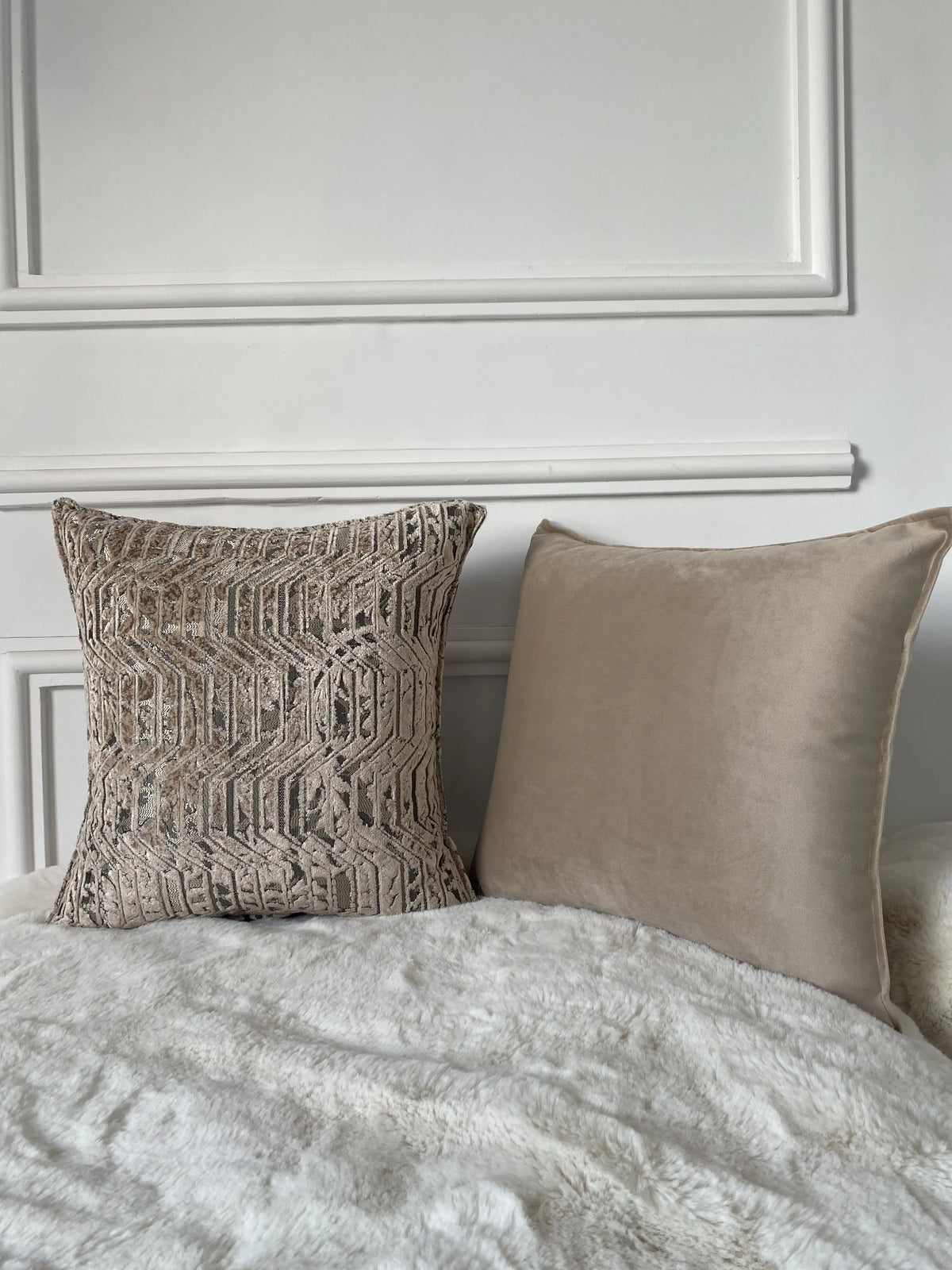 COUSSIN VELOURS CISELÉ ARGENTÉ