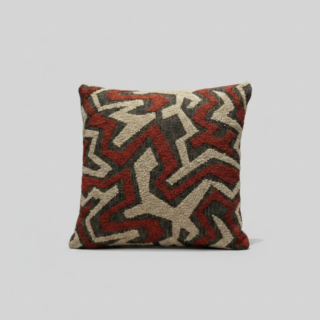 COUSSIN JACQUARD BERBÈRE ROUGE