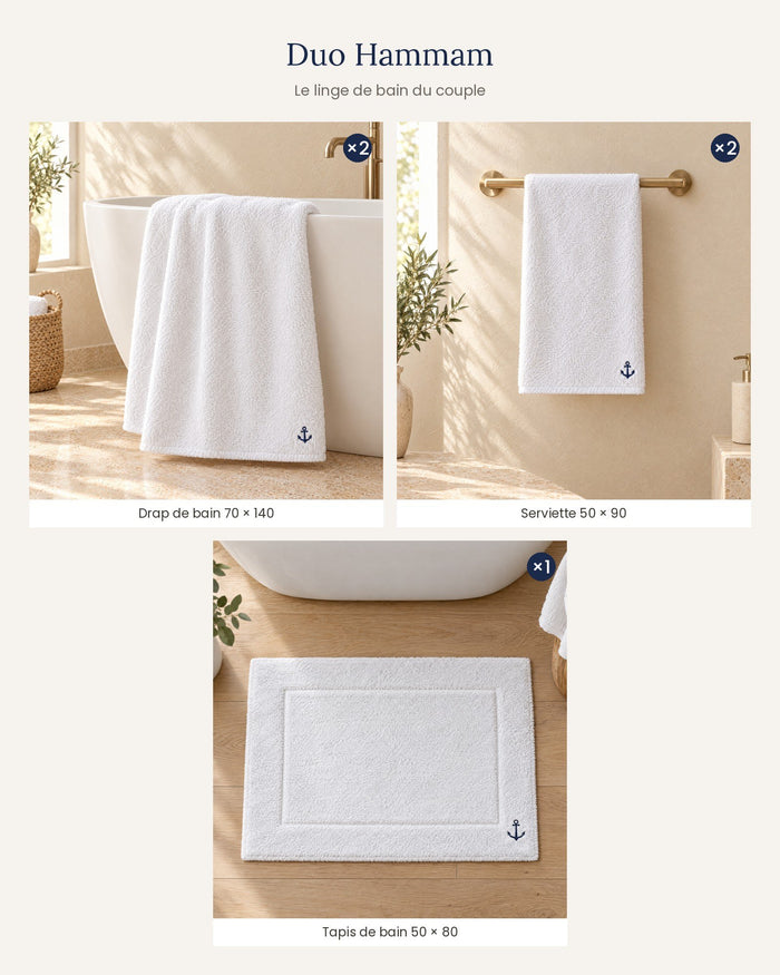 Duo Hammam – linge de bain du couple – contenu du pack