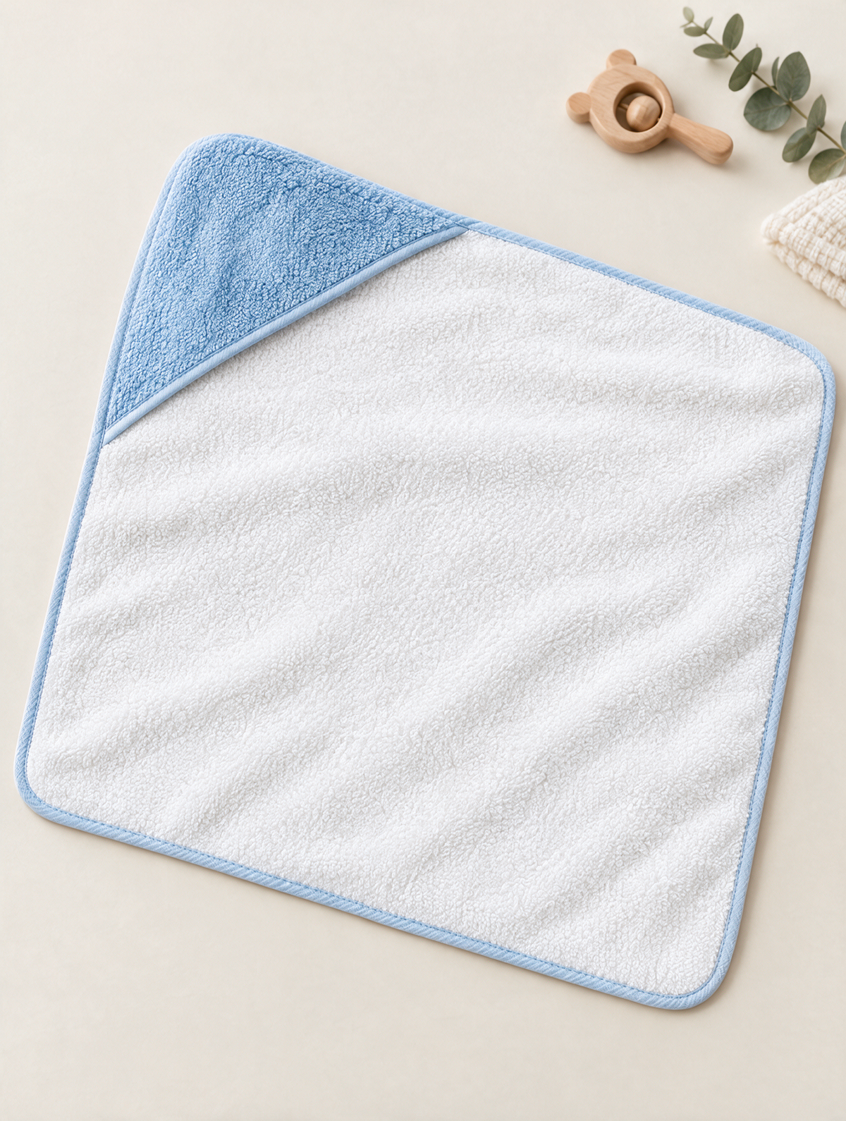 Cape de bain bébé à capuche – coloris Bleu ciel