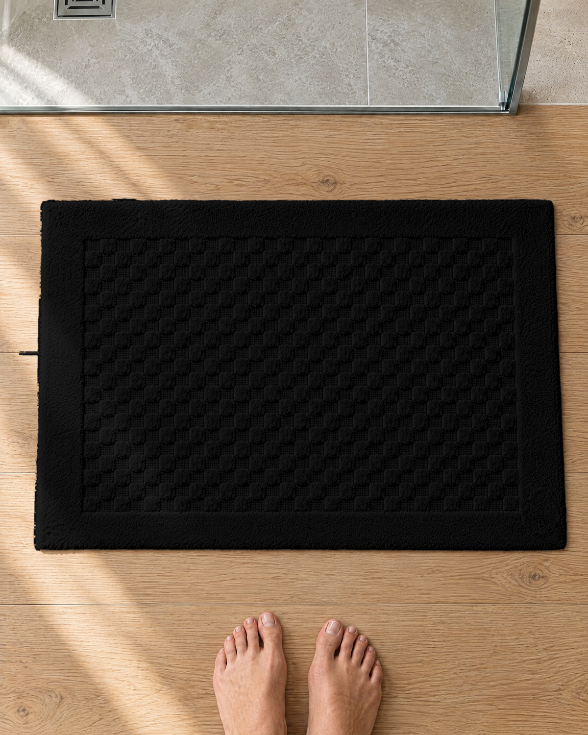 Tapis de bain Damier noir