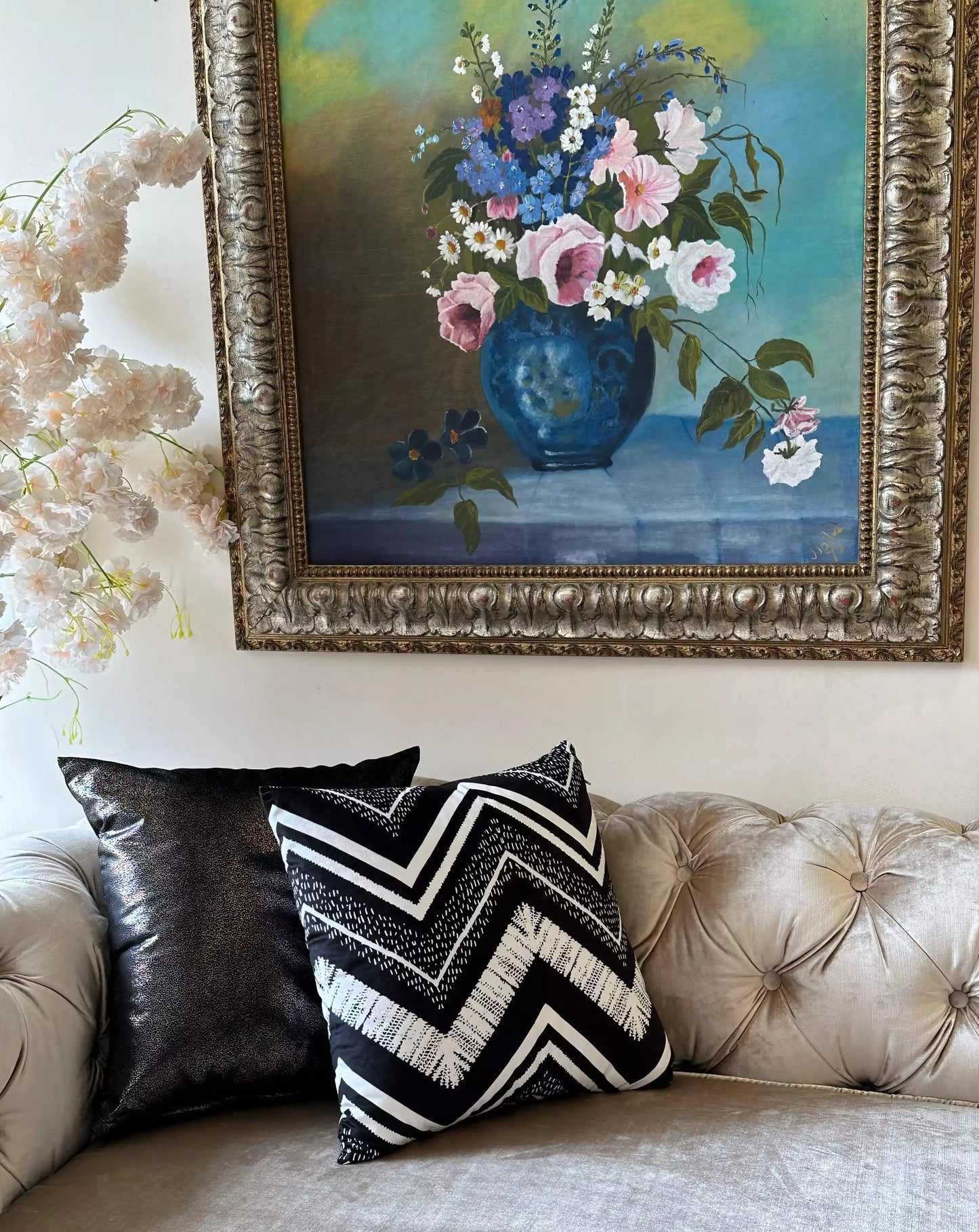 COUSSIN VELOUR GÉOMÉTRIQUE