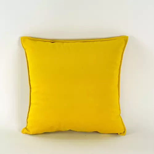 COUSSIN VELOUR UNI JAUNE POUSSIN