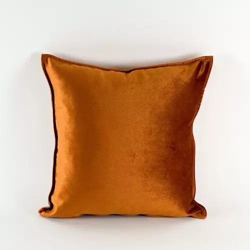 COUSSIN VELOUR UNI ORANGE CUIVRÉ