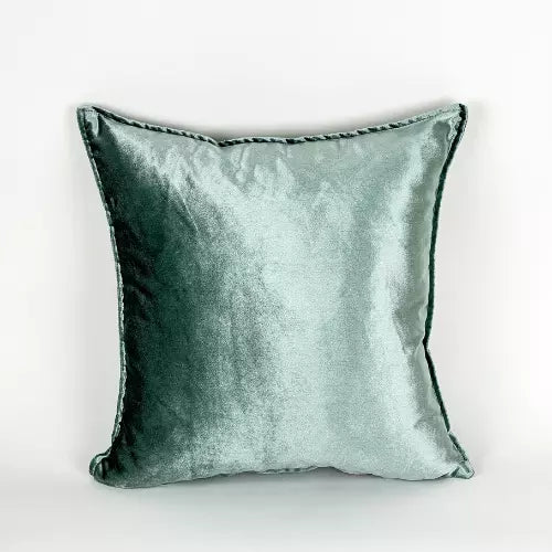 COUSSIN VELOUR UNI VERT EAU