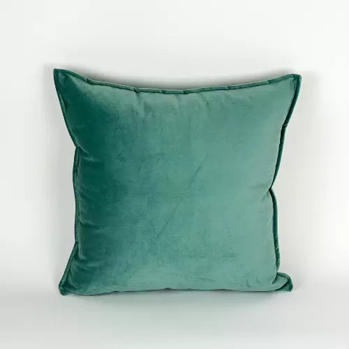 COUSSIN VELOUR UNI VERT EAU