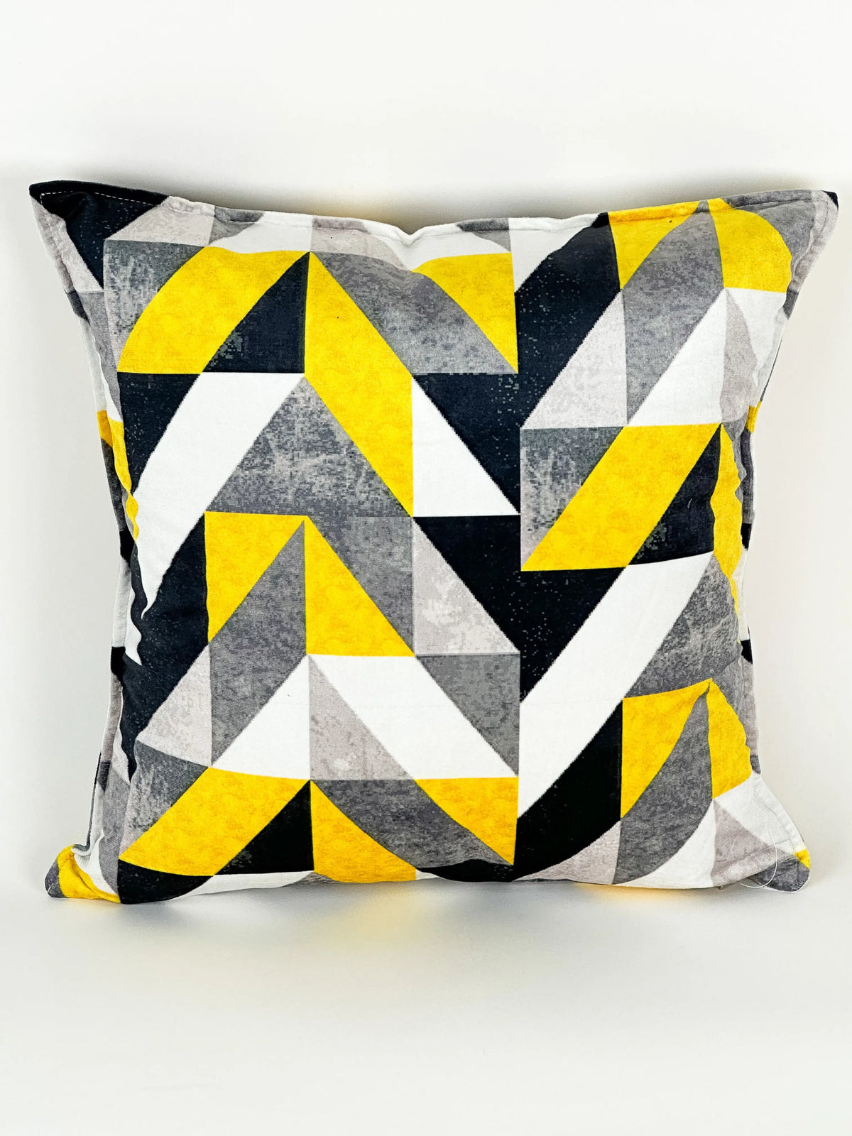 COUSSIN VELOUR TRIANGLES JAUNE