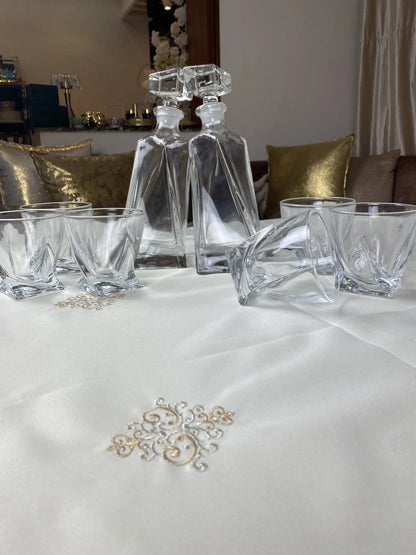 Service Bohemia : Ensemble 2 Carafes et 6 verres en cristal