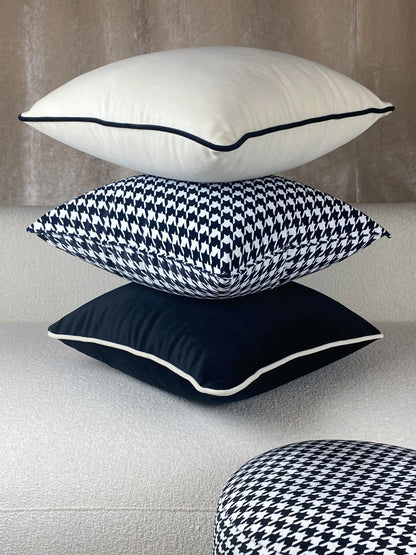 Pack 3 coussins pied de poule noir