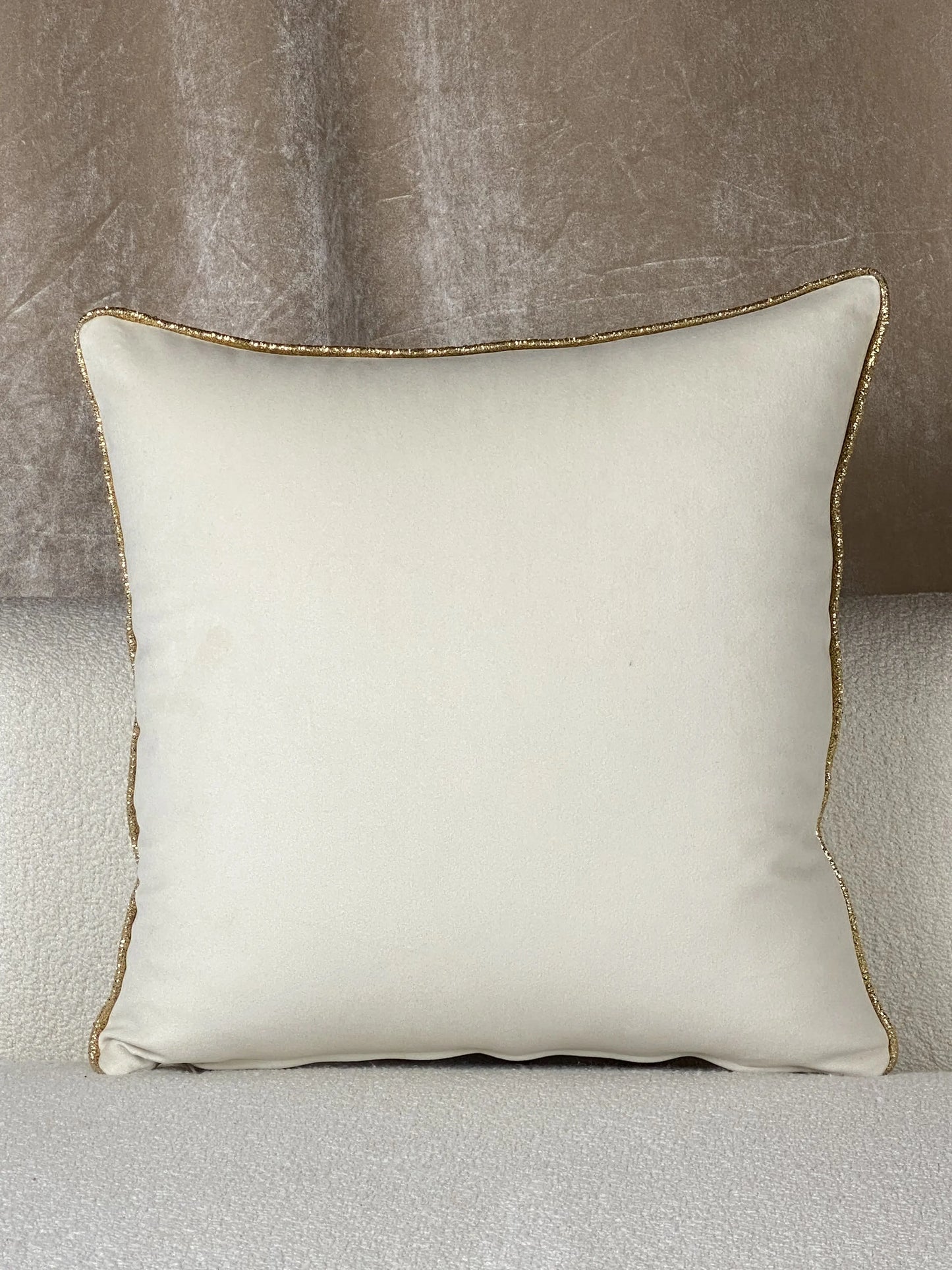 COUSSIN VELOUR BLANC CASSÉ / DORÉ