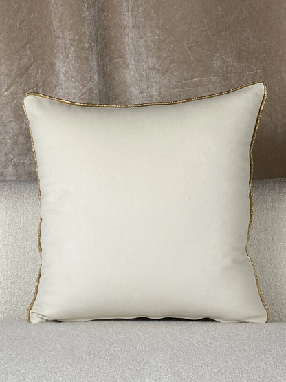 COUSSIN VELOUR BLANC CASSÉ / DORÉ