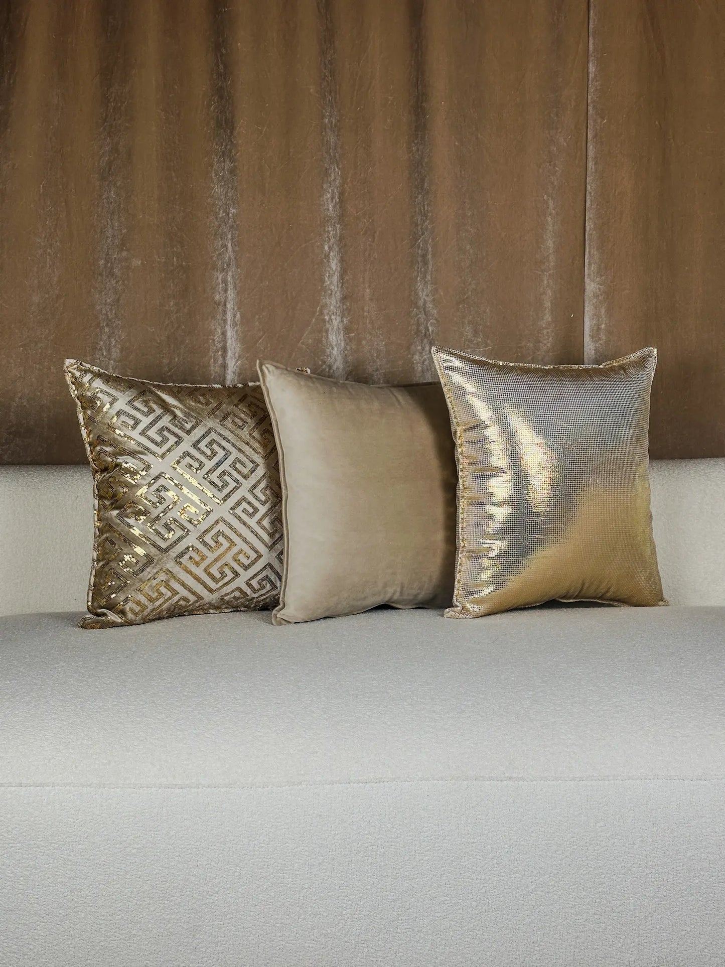 Pack 3 coussins dorés