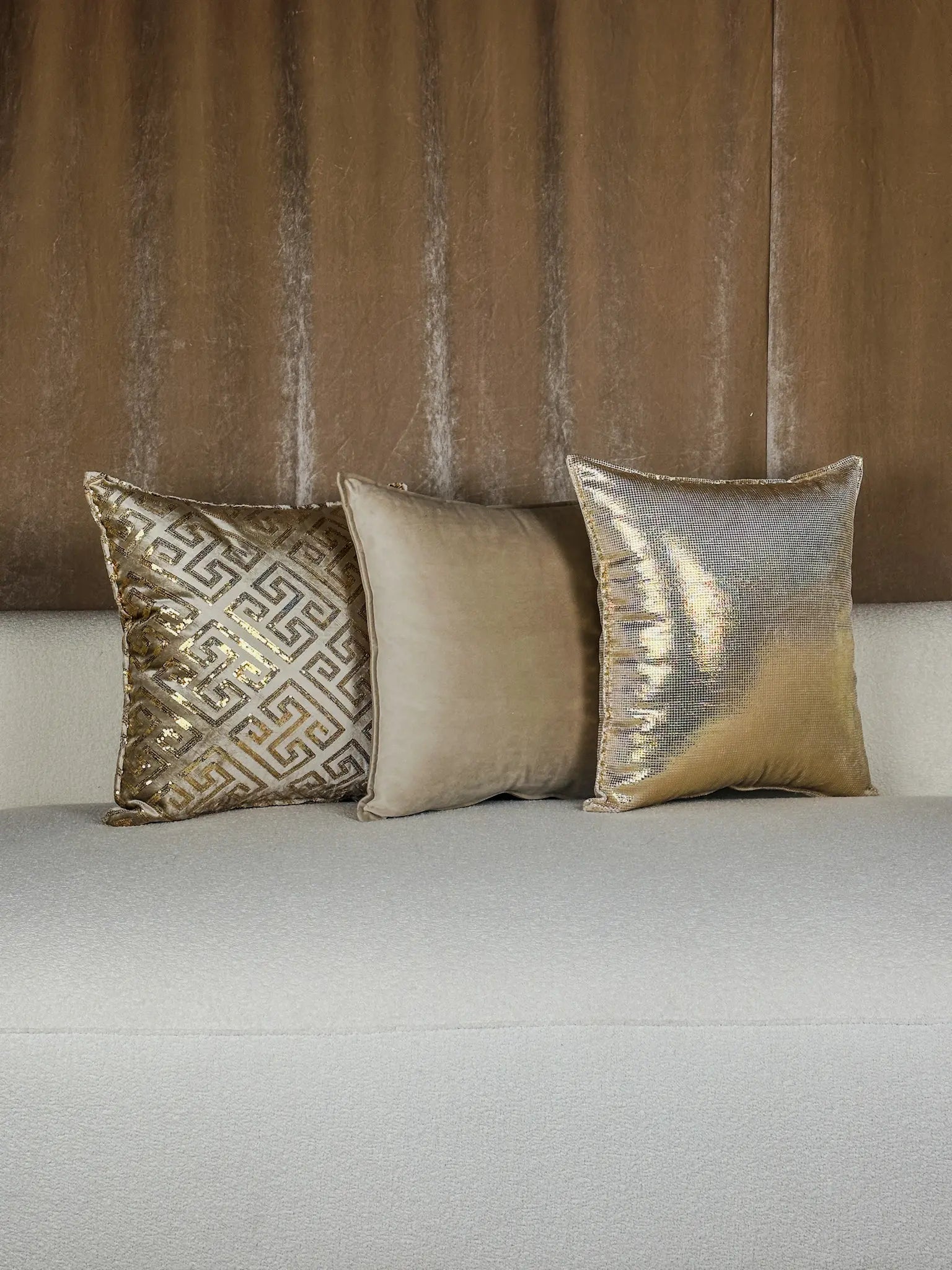 Pack 3 coussins dorés