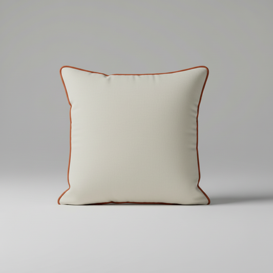 COUSSIN VELOUR BLANC CASSÉ AVEC CORDON