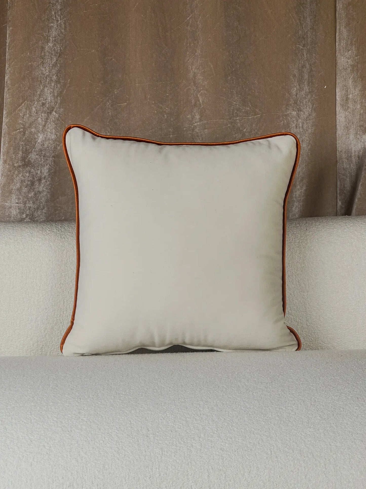 COUSSIN VELOUR BLANC CASSÉ AVEC CORDON