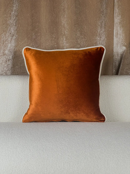 COUSSIN VELOUR ORANGE / BLANC