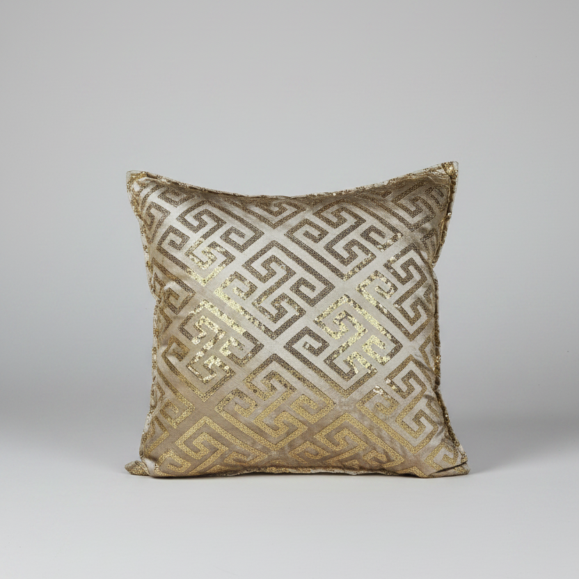 MOTIF DORÉ BEIGE GRECQUE