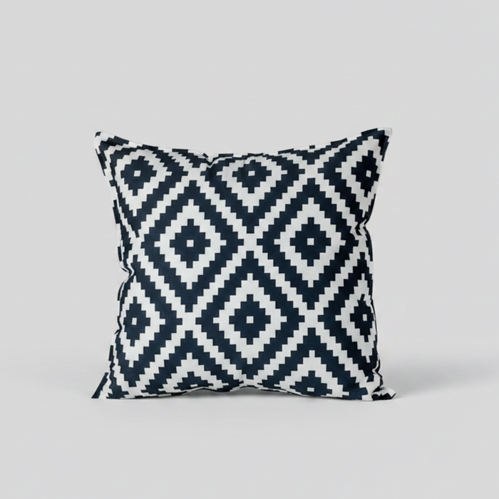 COUSSIN VELOUR IKAT BLEU