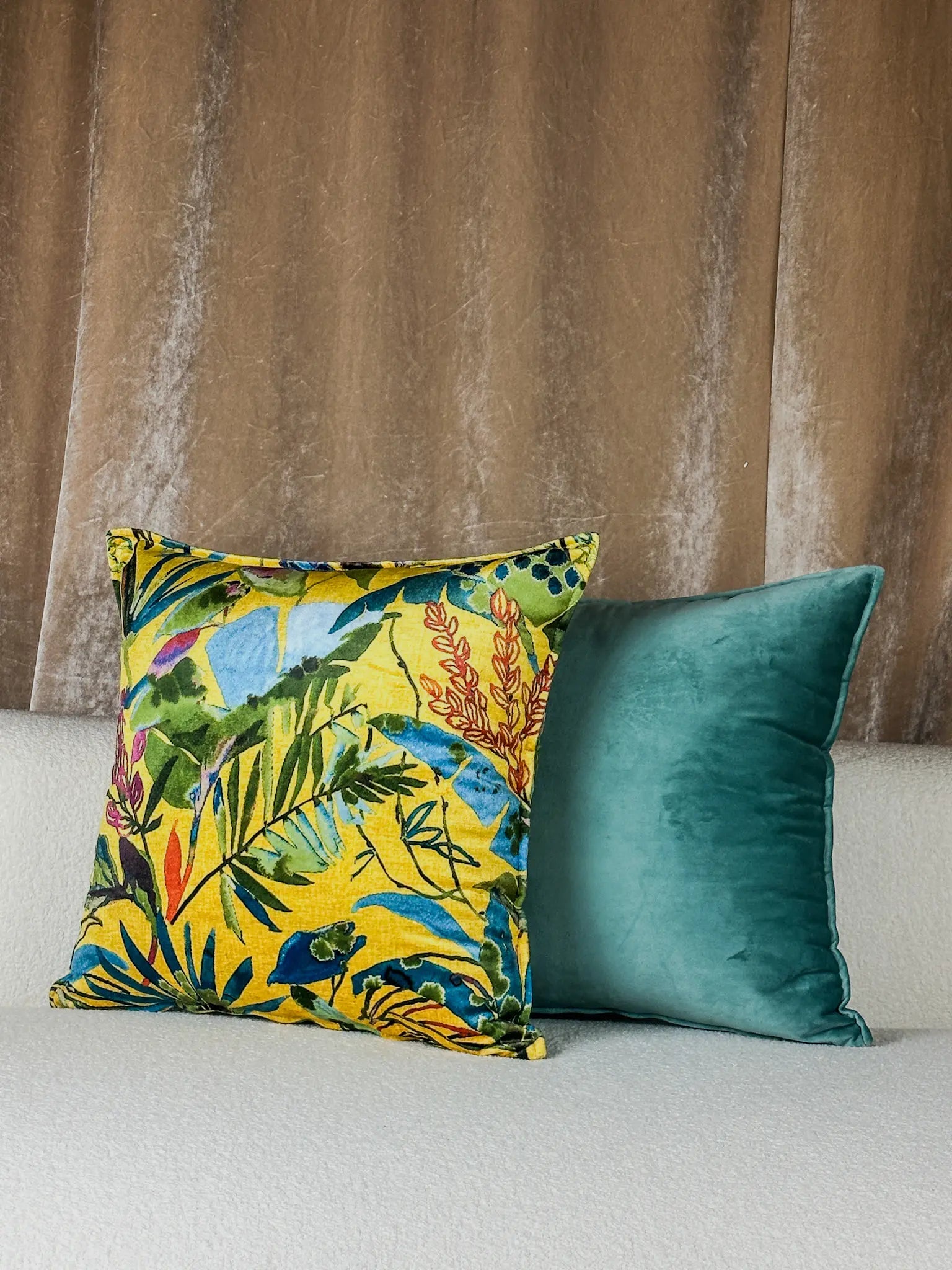 Pack 2 coussins tropical jaune