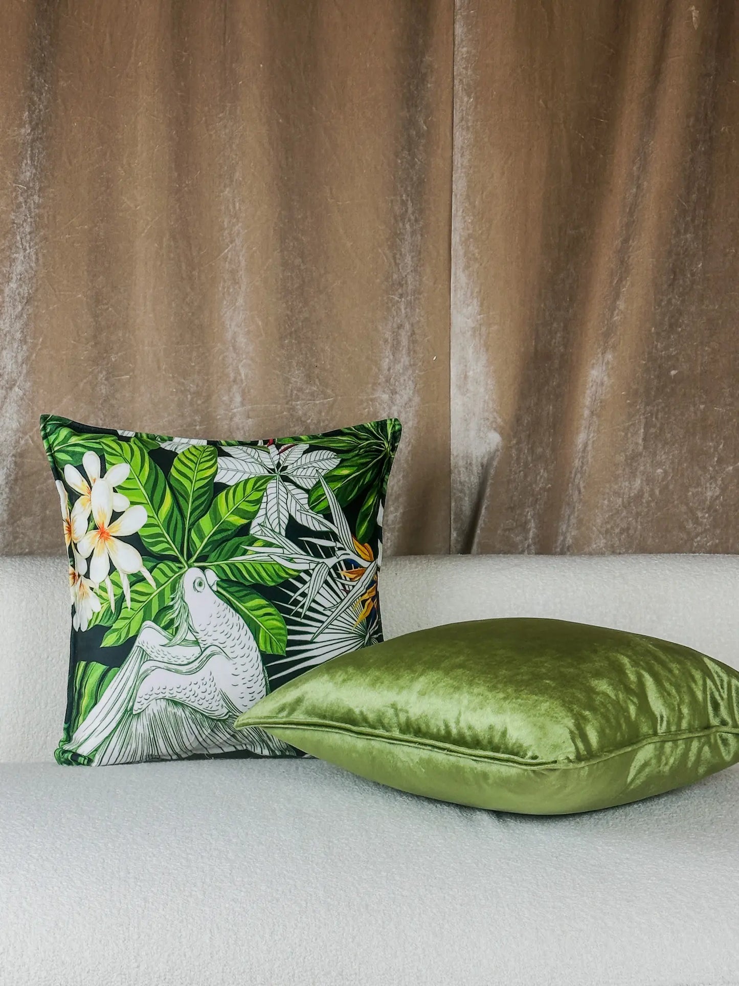 PACK 2 COUSSINS TROPICAL VERT