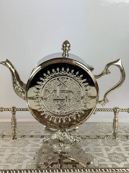 Théière Floral en Cuivre Finition Inox - Premium