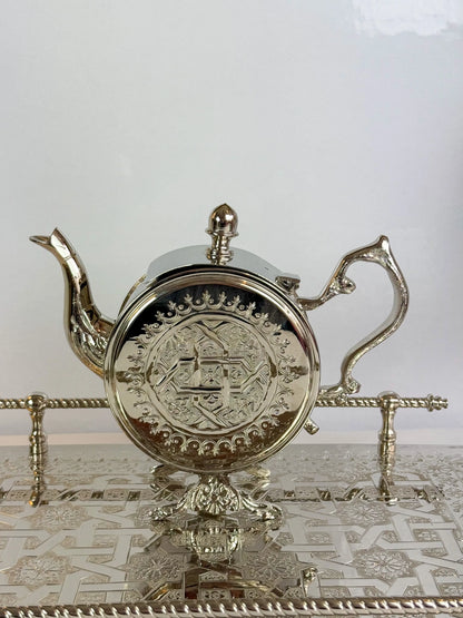 Théière Floral en Cuivre Finition Inox - Premium