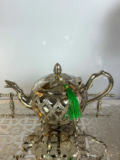 Théière Floral en Cuivre Finition Inox - Premium