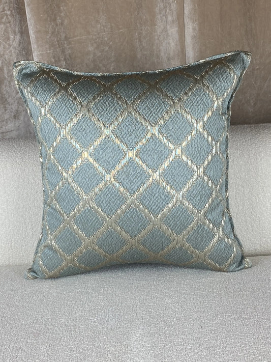 Coussin en Brocard bleu