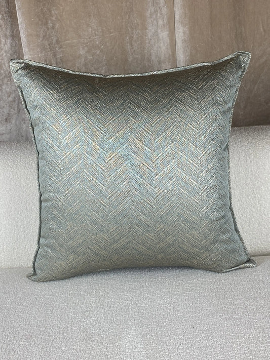 Coussin en Brocard bleu