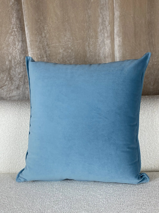 COUSSIN VELOUR UNI BLEU