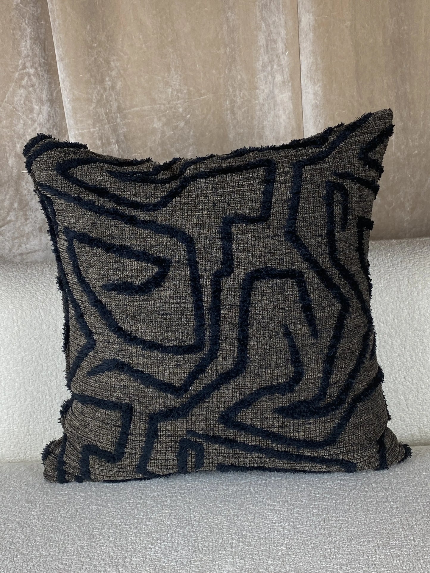 Coussin en Bouclette noir