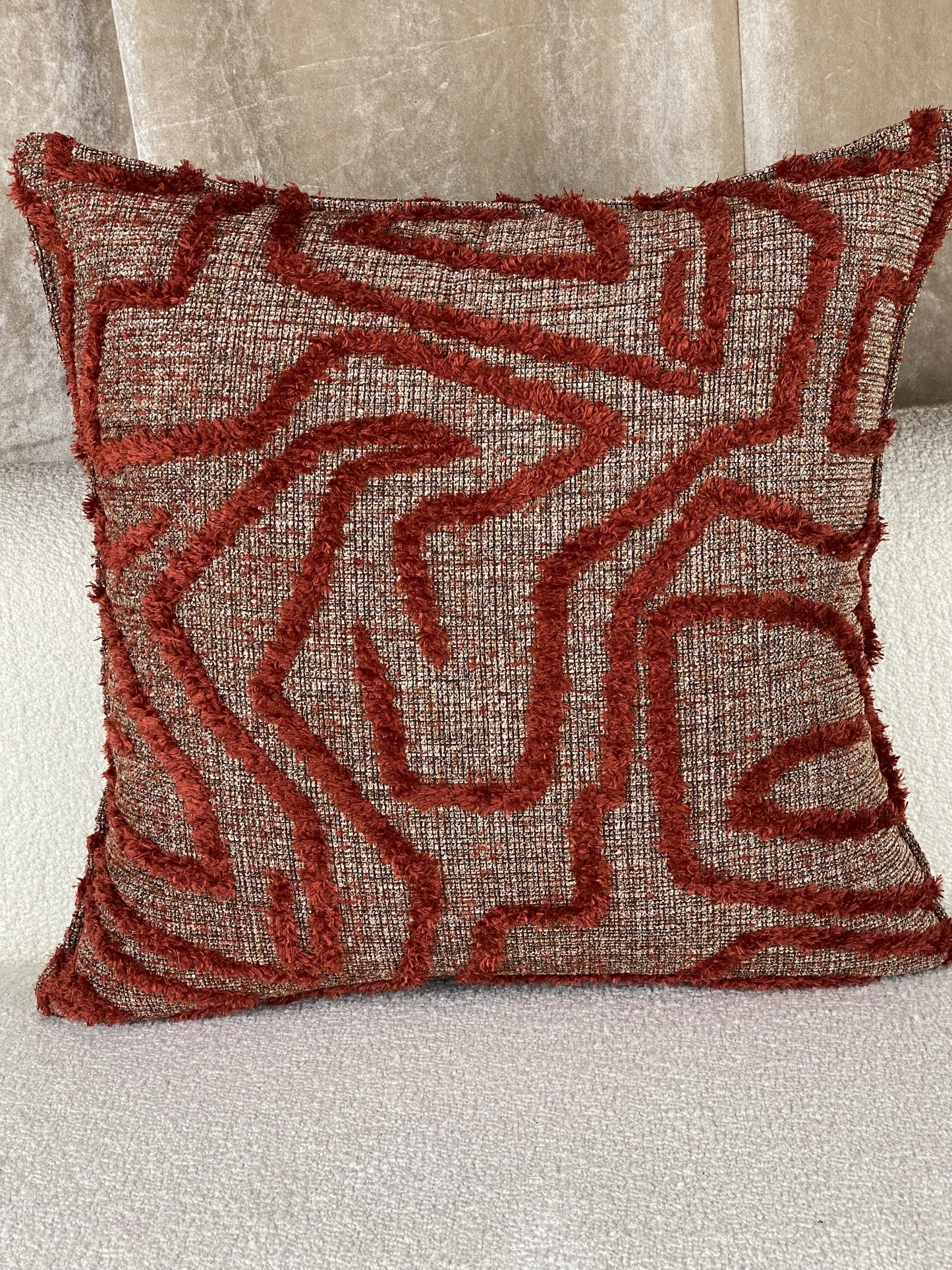 Coussin en Bouclette rouge