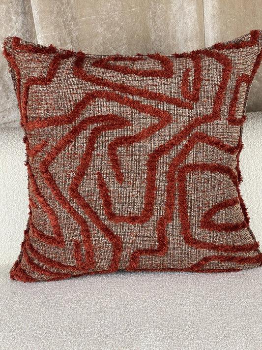 Coussin en Bouclette rouge