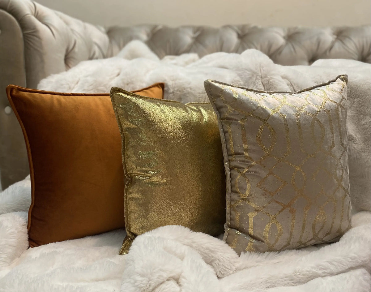 COUSSIN VELOUR UNI ORANGE CUIVRÉ