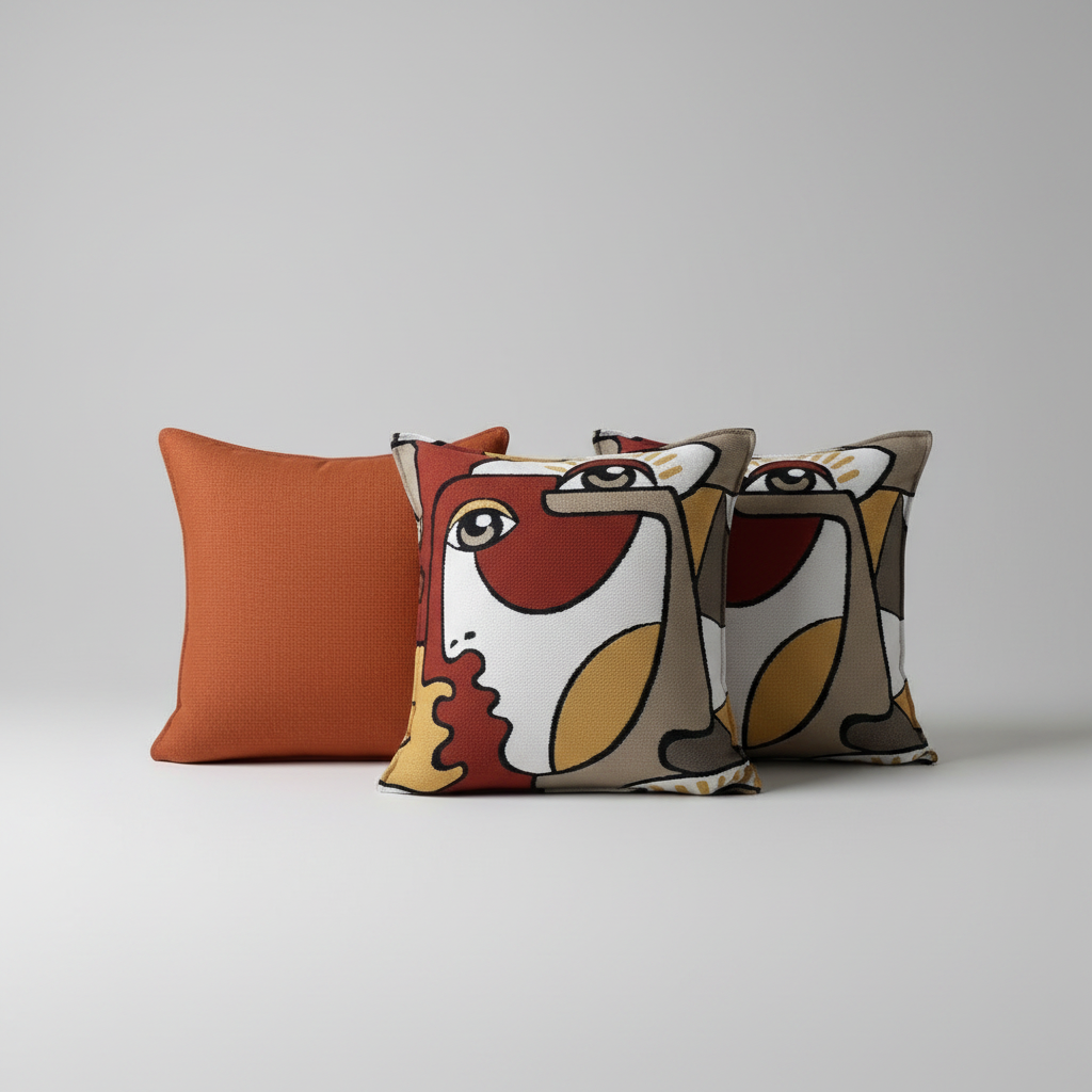 COUSSIN TOILE UNI ORANGE