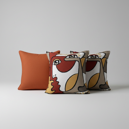 COUSSIN TOILE UNI ORANGE