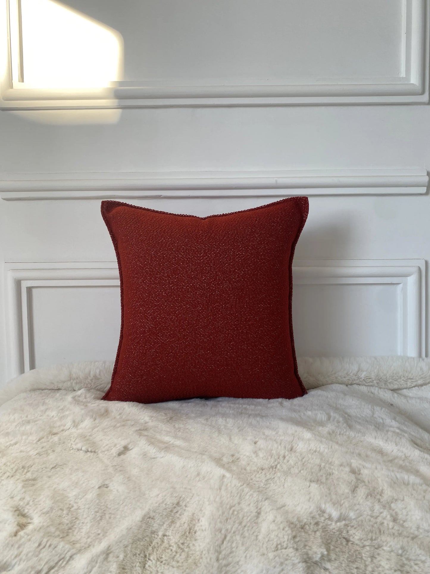 COUSSIN TOILE UNI ROUGE