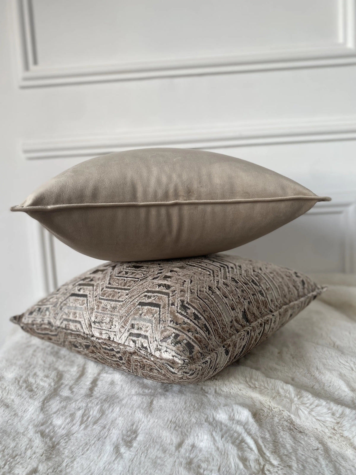 COUSSIN VELOURS CISELÉ ARGENTÉ
