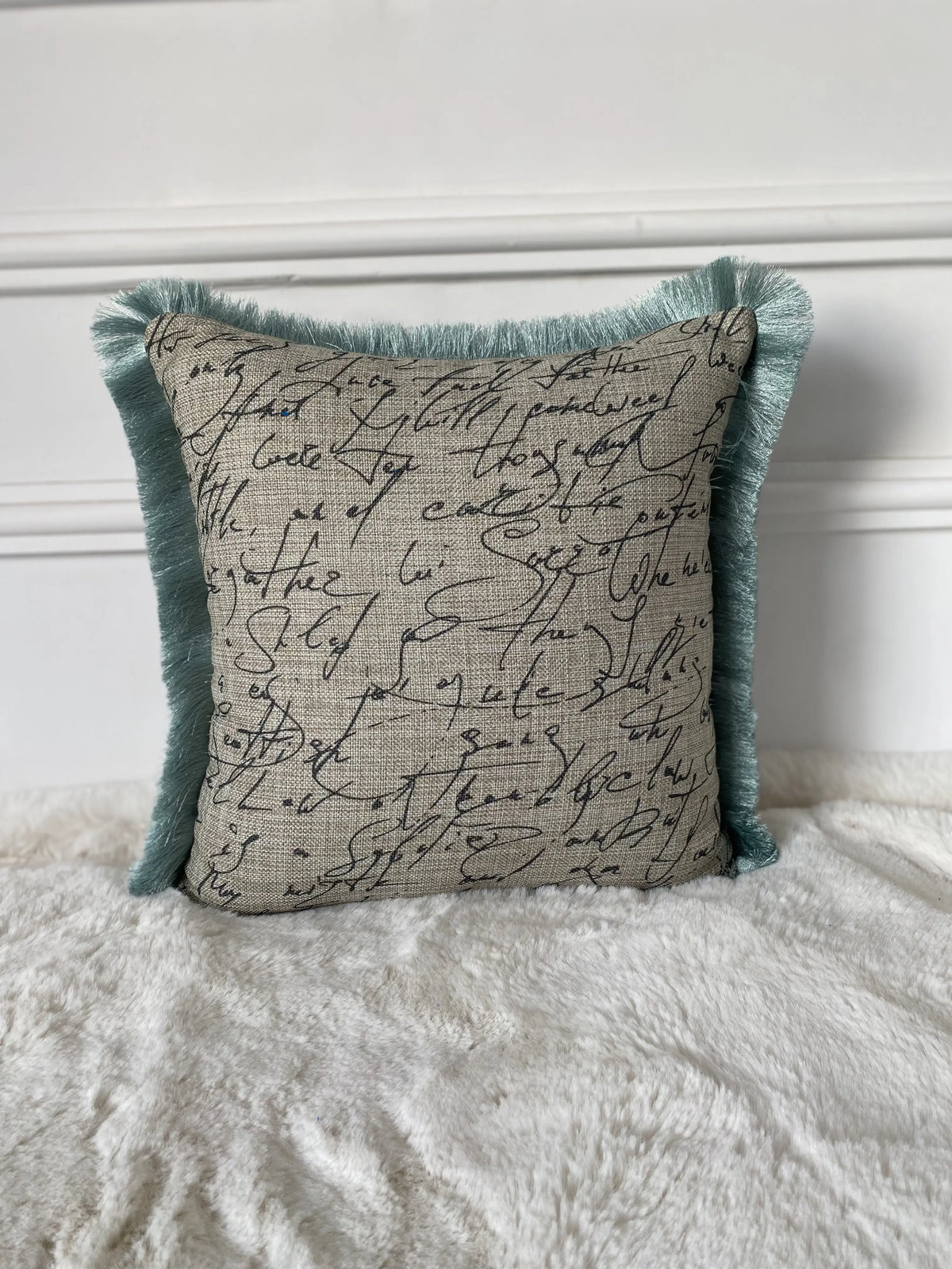 COUSSIN TOILE CALLIGRAPHIE