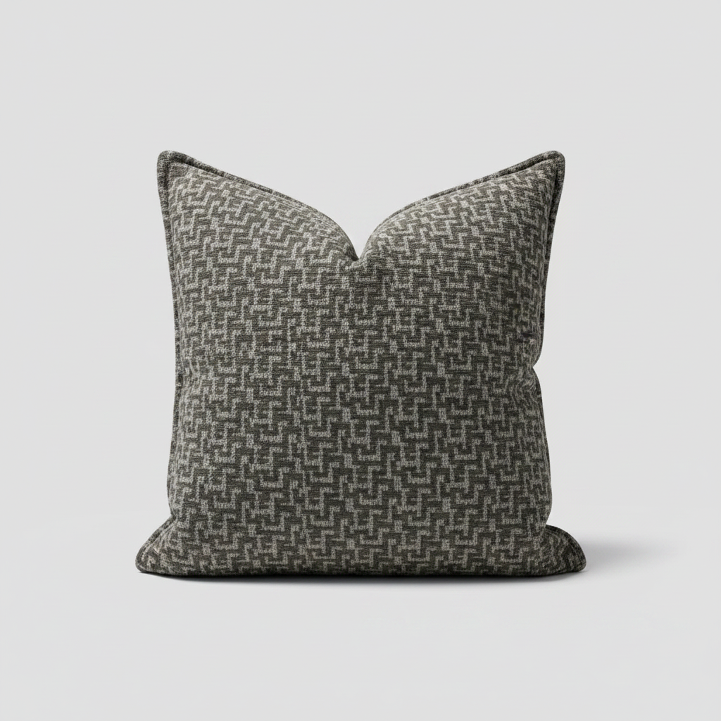 COUSSIN JACQUARD RAYÉ GRIS