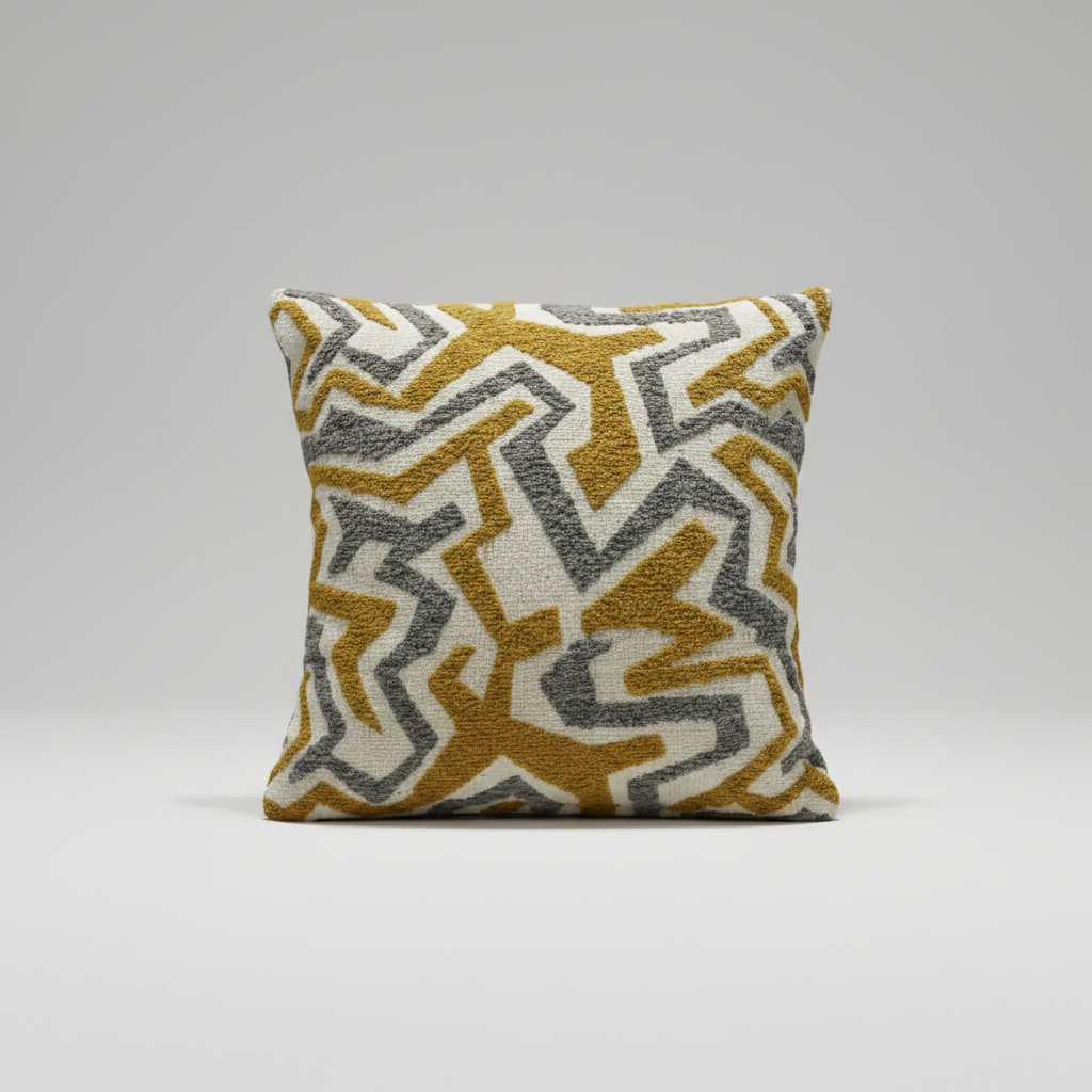 COUSSIN JACQUARD BERBÈRE MOUTARDE